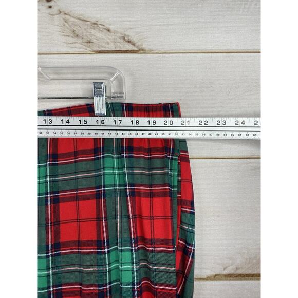 Joyspun Two Piece Pajama Set Womens 3X 22W 24W Red Green Plaid Holiday Cheers - Picture 7 of 14